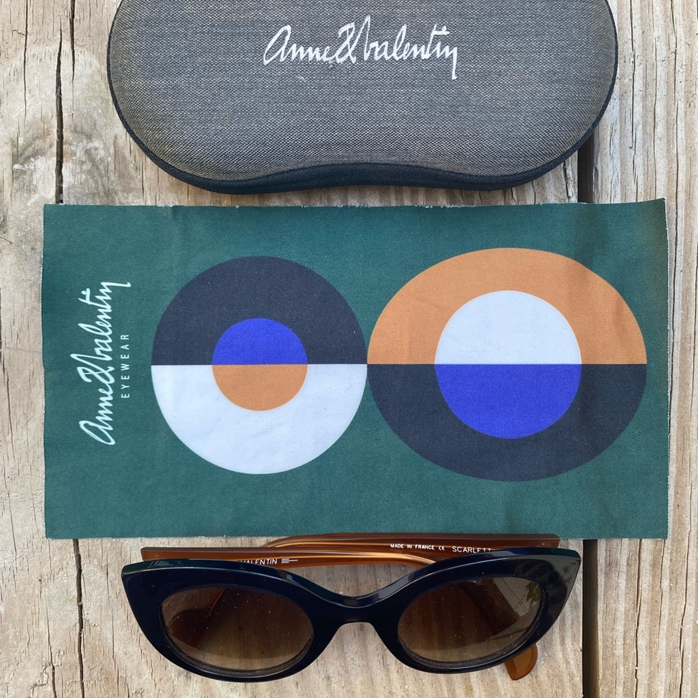 Anne & Valentin “Scarlett” Sunglasses in Deep Plum & Nude